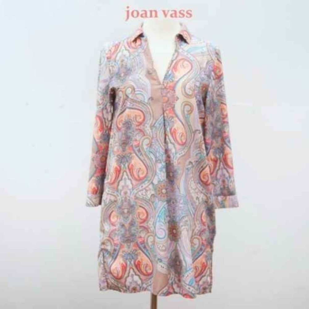 Joan Vass Paisley Shirt Dress